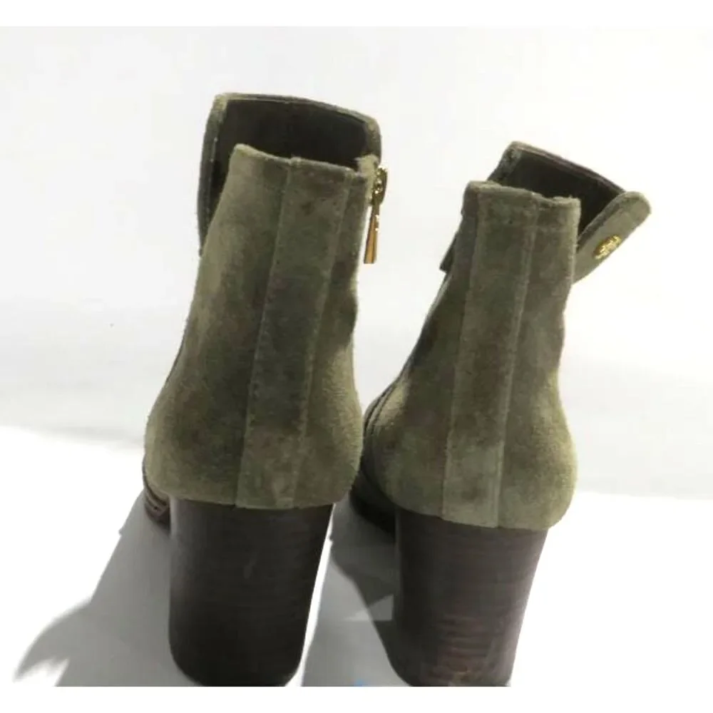 Tory Burch Ankle Boot Olive Green Women's Size 10.5 M